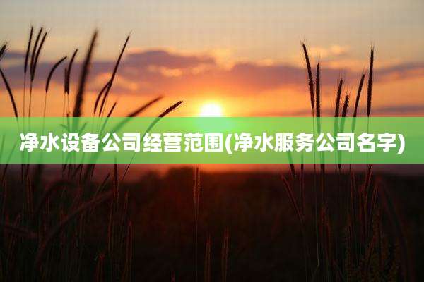 净水设备公司经营范围(净水服务公司名字)