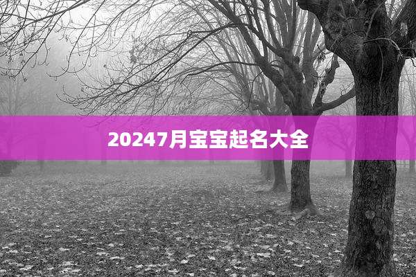 20247月宝宝起名大全