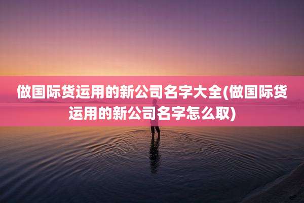 做国际货运用的新公司名字大全(做国际货运用的新公司名字怎么取)