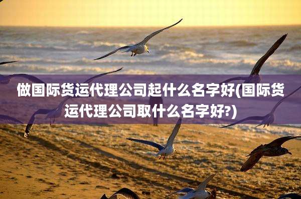 做国际货运代理公司起什么名字好(国际货运代理公司取什么名字好?)