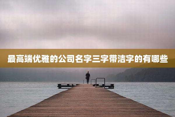 最高端优雅的公司名字三字带洁字的有哪些