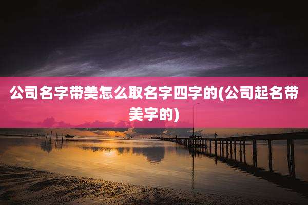 公司名字带美怎么取名字四字的(公司起名带美字的)