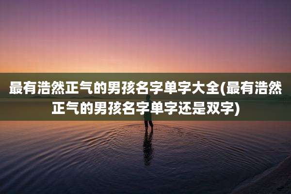 最有浩然正气的男孩名字单字大全(最有浩然正气的男孩名字单字还是双字)