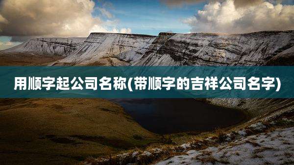 用顺字起公司名称(带顺字的吉祥公司名字)