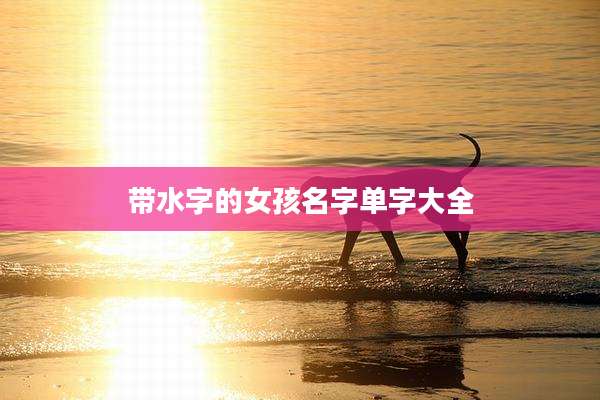 带水字的女孩名字单字大全