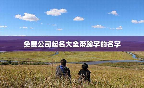 免费公司起名大全带翰字的名字