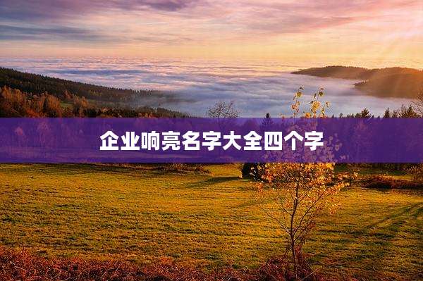 企业响亮名字大全四个字