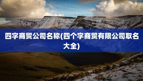 四字商贸公司名称(四个字商贸有限公司取名大全)