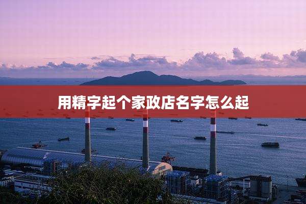 用精字起个家政店名字怎么起