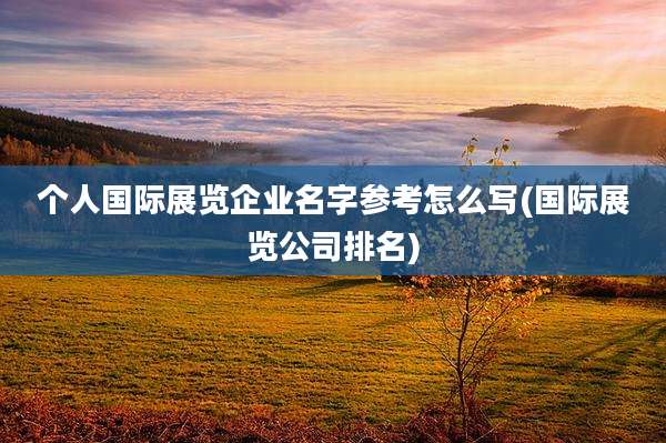个人国际展览企业名字参考怎么写(国际展览公司排名)