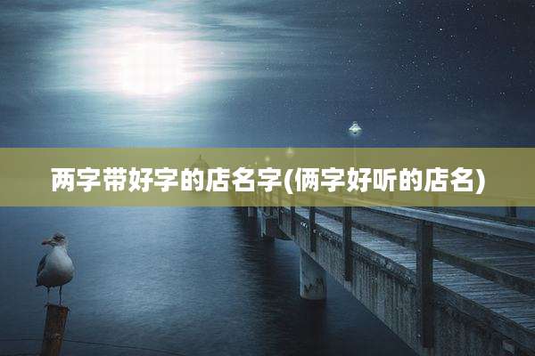 两字带好字的店名字(俩字好听的店名)