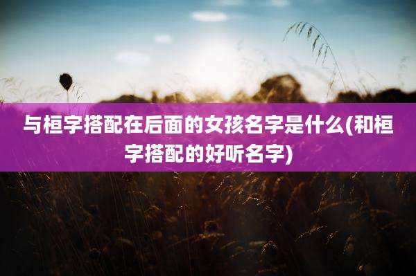 与桓字搭配在后面的女孩名字是什么(和桓字搭配的好听名字)
