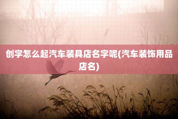 创字怎么起汽车装具店名字呢(汽车装饰用品店名)