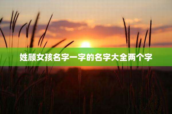姓顾女孩名字一字的名字大全两个字