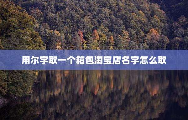用尔字取一个箱包淘宝店名字怎么取
