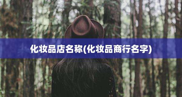 化妆品店名称(化妆品商行名字)