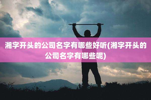 湘字开头的公司名字有哪些好听(湘字开头的公司名字有哪些呢)