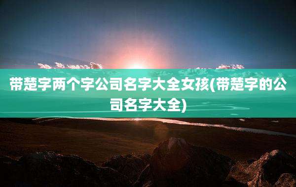 带楚字两个字公司名字大全女孩(带楚字的公司名字大全)