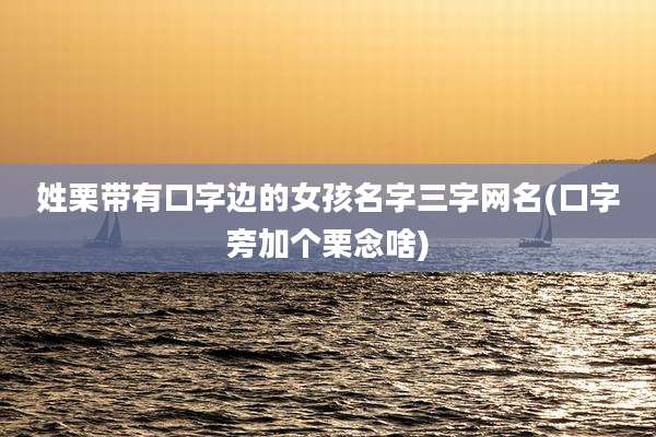 姓栗带有口字边的女孩名字三字网名(口字旁加个栗念啥)