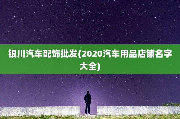 银川汽车配饰批发(2020汽车用品店铺名字大全)