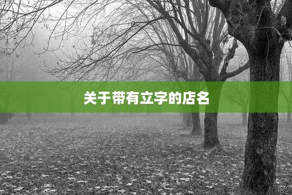 关于带有立字的店名