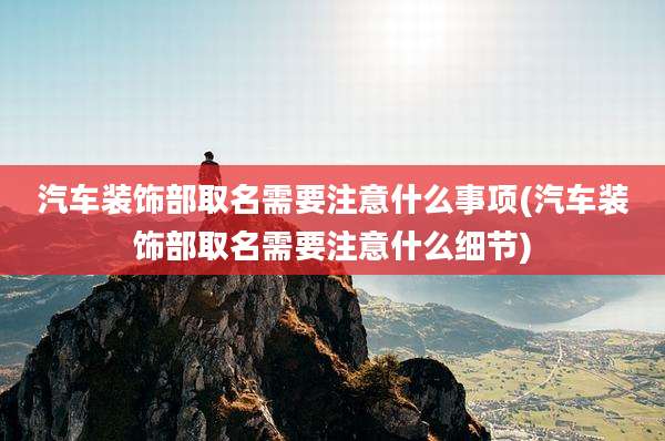汽车装饰部取名需要注意什么事项(汽车装饰部取名需要注意什么细节)