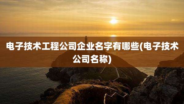 电子技术工程公司企业名字有哪些(电子技术公司名称)