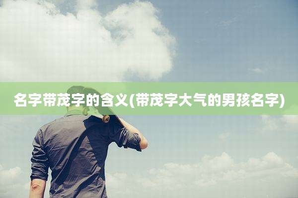 名字带茂字的含义(带茂字大气的男孩名字)