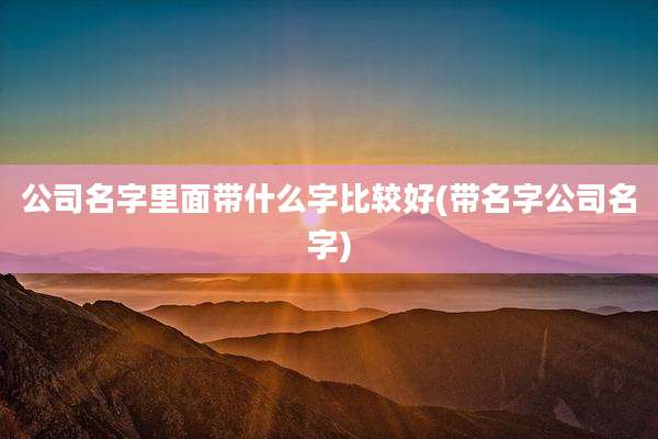 公司名字里面带什么字比较好(带名字公司名字)