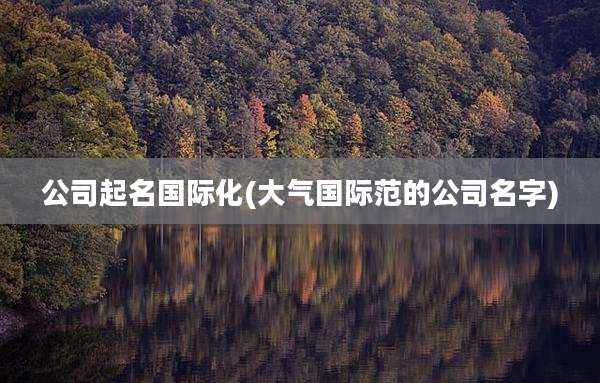 公司起名国际化(大气国际范的公司名字)
