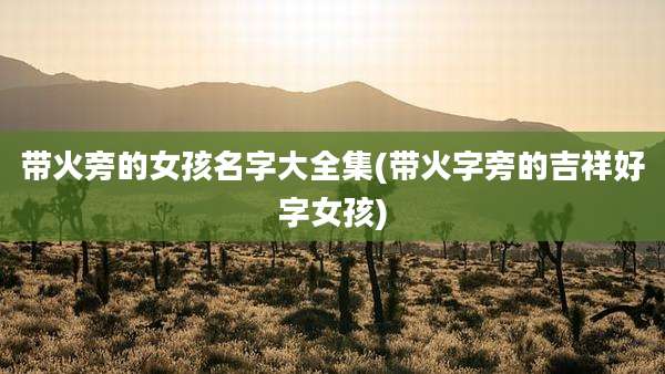 带火旁的女孩名字大全集(带火字旁的吉祥好字女孩)
