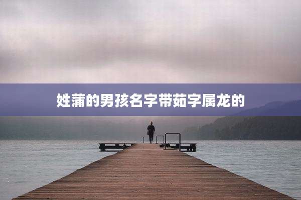 姓蒲的男孩名字带茹字属龙的