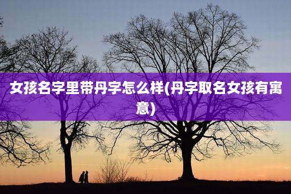 女孩名字里带丹字怎么样(丹字取名女孩有寓意)