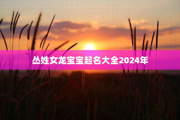 丛姓女龙宝宝起名大全2024年