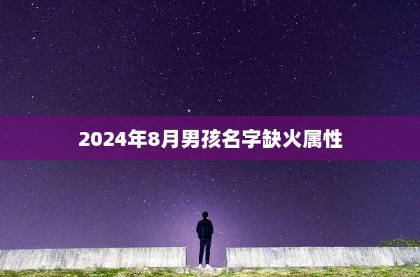 2024年8月男孩名字缺火属性