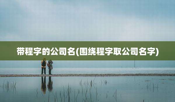 带程字的公司名(围绕程字取公司名字)