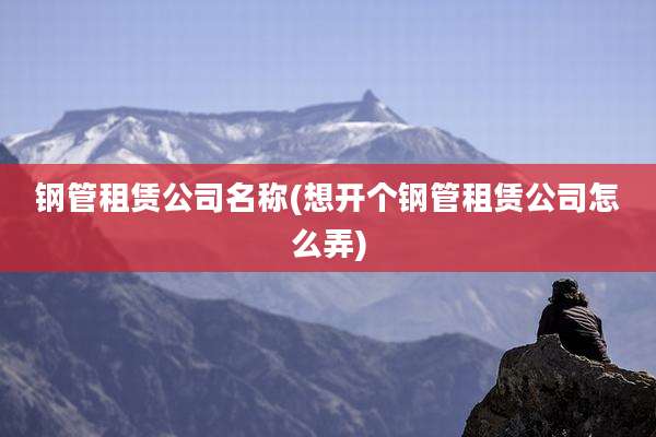 钢管租赁公司名称(想开个钢管租赁公司怎么弄)