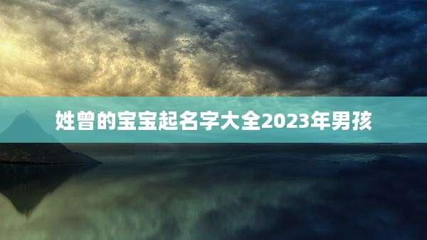 姓曾的宝宝起名字大全2023年男孩