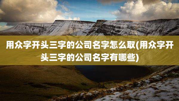 用众字开头三字的公司名字怎么取(用众字开头三字的公司名字有哪些)