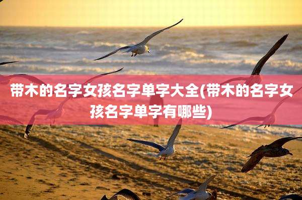 带木的名字女孩名字单字大全(带木的名字女孩名字单字有哪些)
