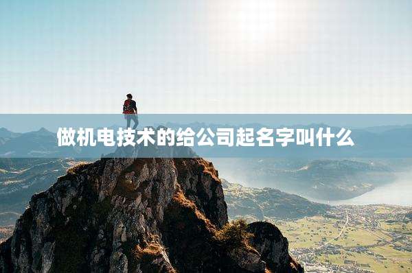 做机电技术的给公司起名字叫什么