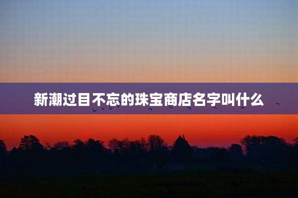 新潮过目不忘的珠宝商店名字叫什么