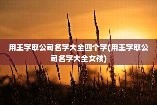 用王字取公司名字大全四个字(用王字取公司名字大全女孩)