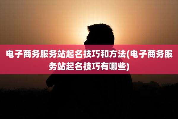 电子商务服务站起名技巧和方法(电子商务服务站起名技巧有哪些)