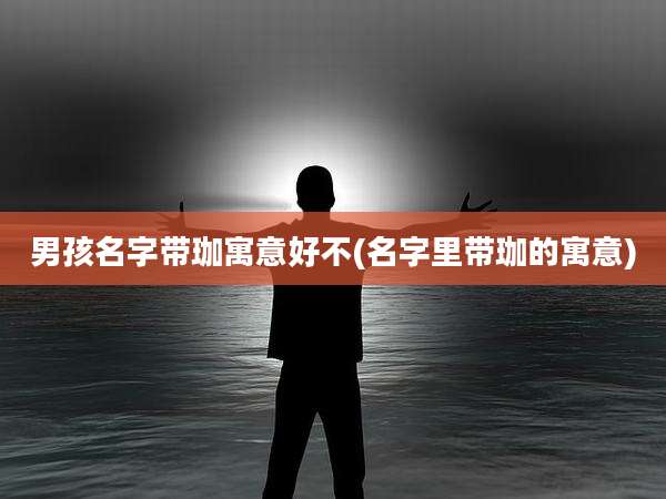 男孩名字带珈寓意好不(名字里带珈的寓意)