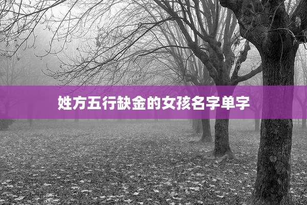 姓方五行缺金的女孩名字单字