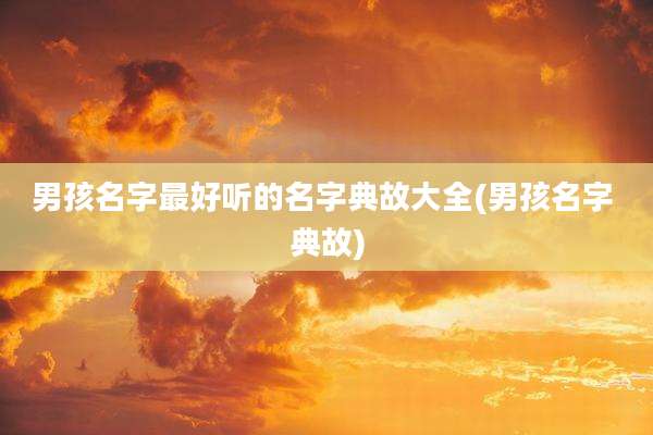 男孩名字最好听的名字典故大全(男孩名字 典故)