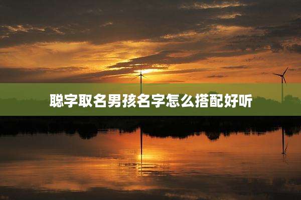 聪字取名男孩名字怎么搭配好听