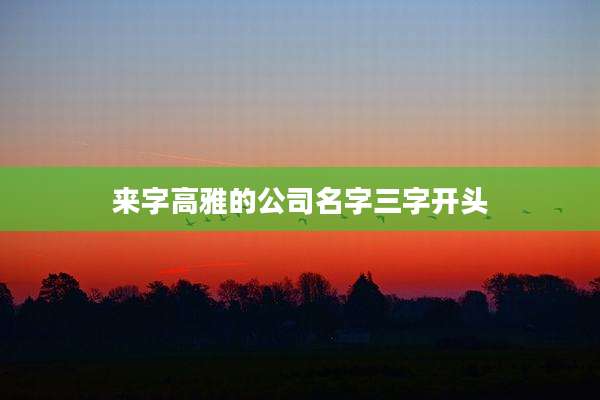 来字高雅的公司名字三字开头
