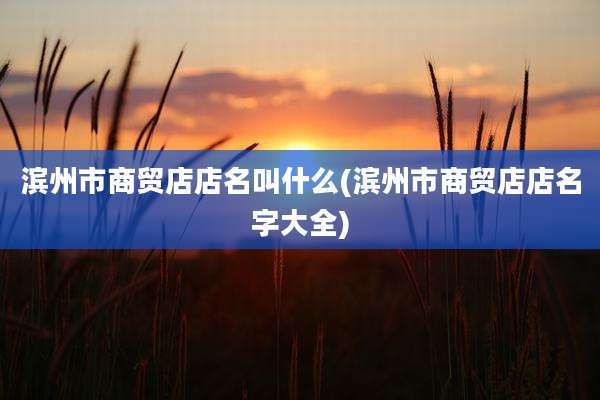 滨州市商贸店店名叫什么(滨州市商贸店店名字大全)